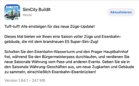 Update Ver 1.64.1 Züge