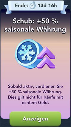 Schub 50 saisonale Währung Start
